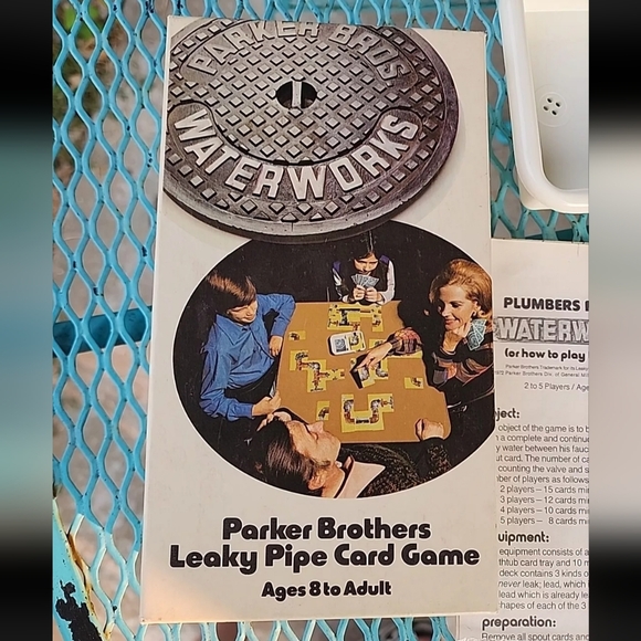 Vintage 1972 Water Works Parker Brothers Leaky Pipe Card Game - Picture 2 of 8